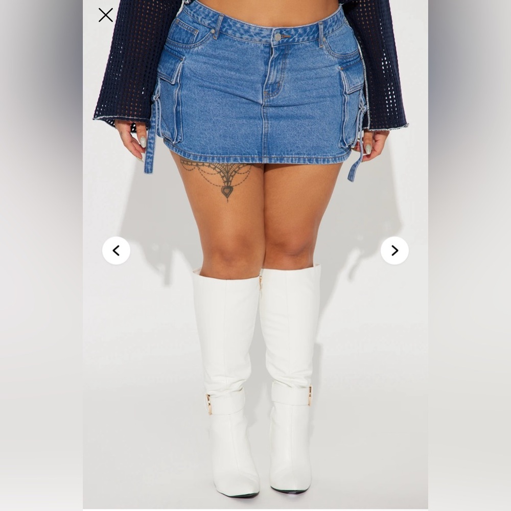 Fashion Nova Denim Cargo Mini Skirt